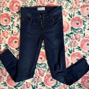 Free People Midnight Blue Skinny Jeans